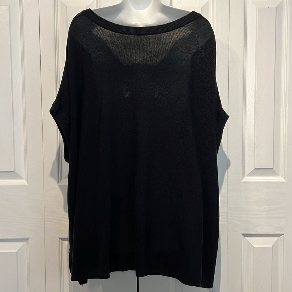 Dark Navy Blue Cap Sleeve Button Up Cardigan Size 3X - Picture 9 of 13